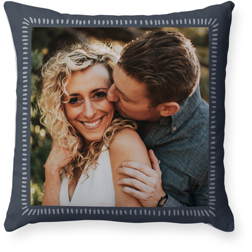 Organic Dash Pillow, Woven, White, 18x18, Double Sided, Gray, gray