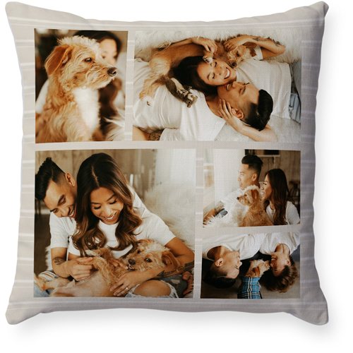 Gallery Of Five Montage Pillow, Woven, White, 18x18, Double Sided, Multicolor