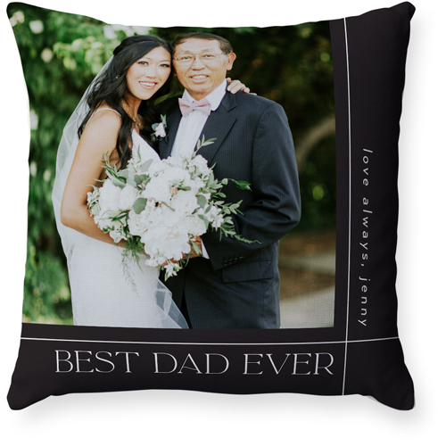 Best Dad Lines Pillow, Woven, Beige, 18x18, Single Sided, Gray