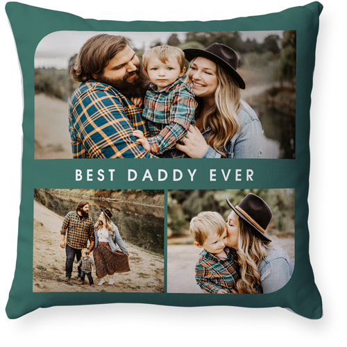 Rounded Edges Pillow, Woven, White, 18x18, Double Sided, Blue, lake