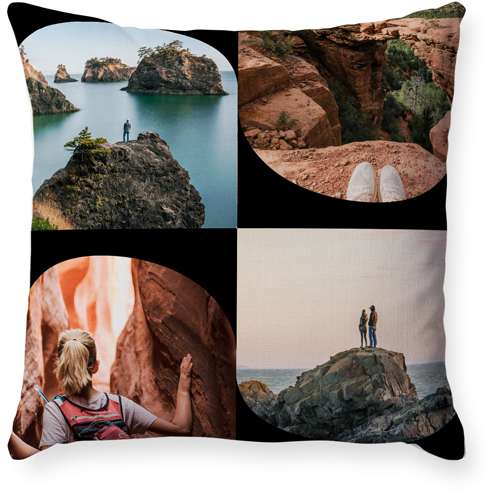 Modern Arch Collage Pillow, Woven, Beige, 18x18, Single Sided, Black, black