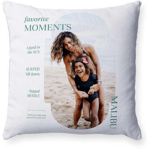 Travel Infographic Pillow, Woven, White, 18x18, Double Sided, White