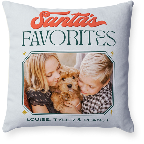 Santa's Favorites Pillow, Woven, Beige, 18x18, Single Sided, Gray, air