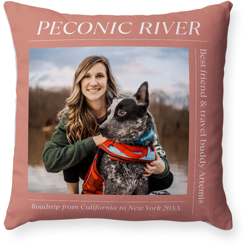 Editorial Snapshot Pillow, Woven, White, 18x18, Double Sided, Pink