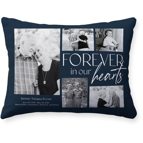 In Our Hearts Memorial Pillow, Woven, Black, 12x16, Single Sided, Black