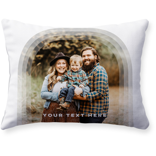 Beveled Arch Pillow, Woven, White, 12x16, Double Sided, White
