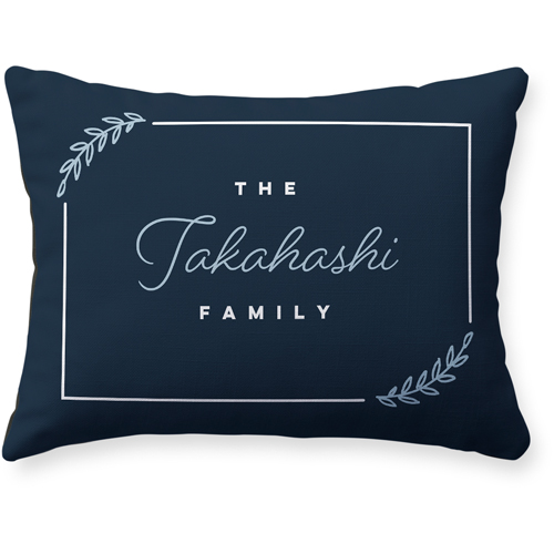 Leaf Border Pillow, Woven, Black, 12x16, Single Sided, Black, silhouette