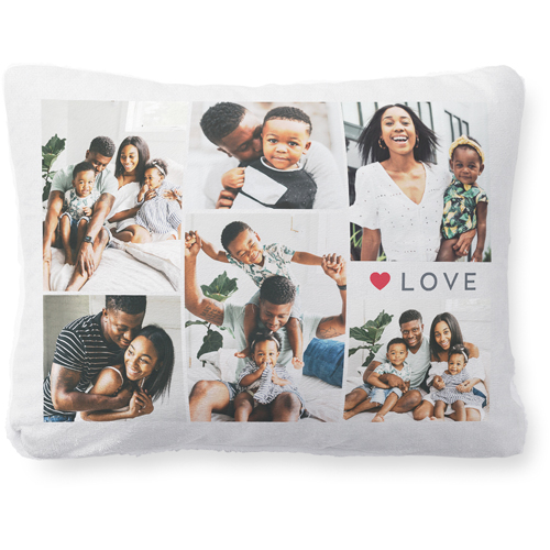 Modern Love Collage Pillow, Plush, White, 12x16, Single Sided, Red