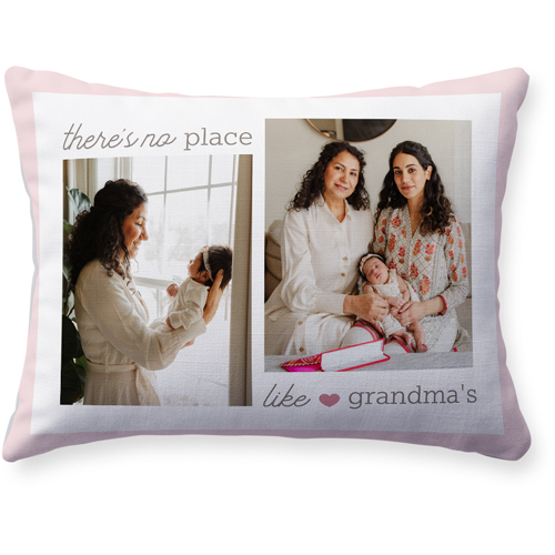 No Place Like Pillow, Woven, White, 12x16, Double Sided, Pink