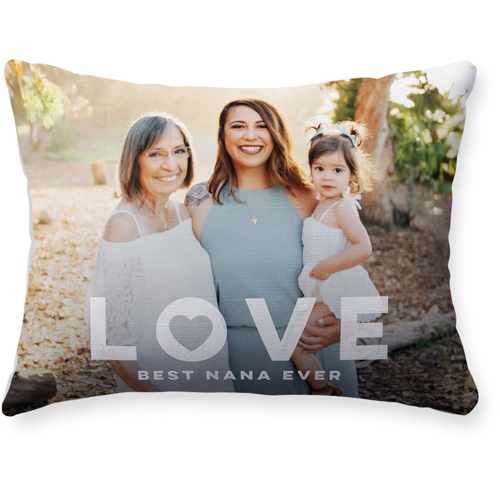 Overlay Love Pillow, Woven, White, 12x16, Double Sided, White