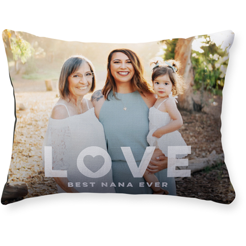 Overlay Love Pillow, Woven, Black, 12x16, Single Sided, White, white