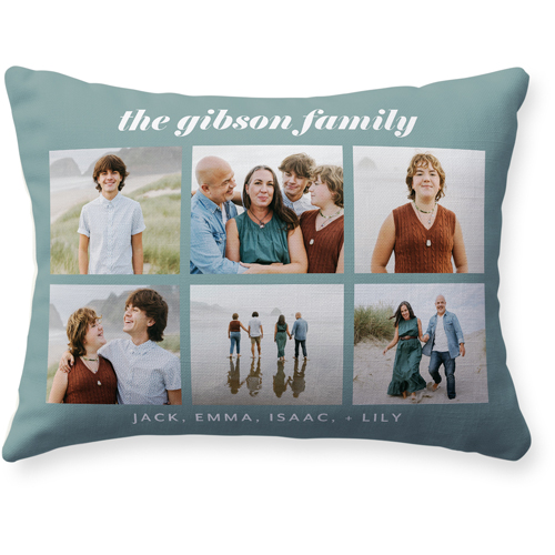Gallery Grid Of Six Pillow, Woven, Beige, 12x16, Single Sided, Multicolor