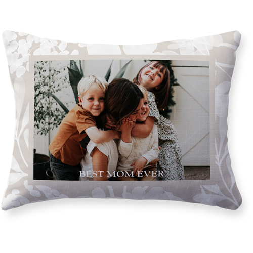 Neutral Foliage Frame Pillow, Woven, Beige, 12x16, Single Sided, Beige