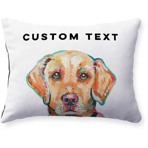 Yellow Lab Custom Text Pillow, Woven, Black, 12x16, Single Sided, Multicolor