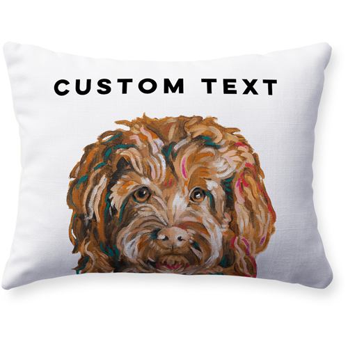 Goldendoodle Custom Text Pillow, Woven, Beige, 12x16, Single Sided, Multicolor