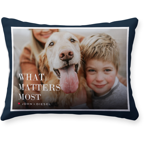 What Matters Most Pillow, Woven, White, 12x16, Double Sided, Black