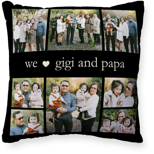 We Heart Montage Pillow, Woven, White, 20x20, Double Sided, Black, black