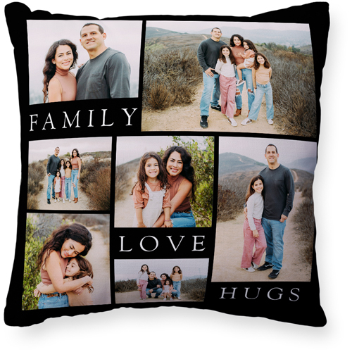 Family Gallery Of Seven Pillow, Woven, Black, 20x20, Single Sided, Multicolor