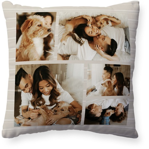 Gallery Of Five Montage Pillow, Woven, Beige, 20x20, Single Sided, Multicolor