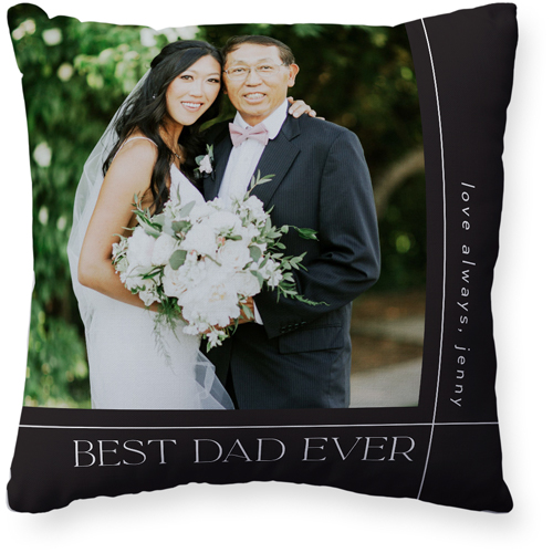 Best Dad Lines Pillow, Woven, White, 20x20, Double Sided, Gray