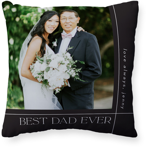 Best Dad Lines Pillow, Woven, Black, 20x20, Single Sided, Gray