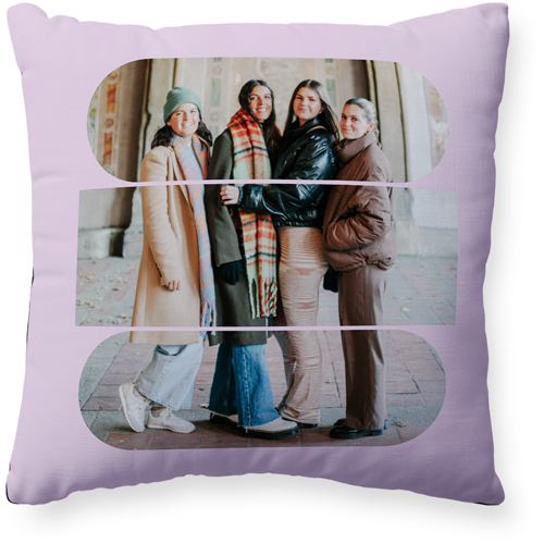 Connected Frames Pillow, Woven, Black, 20x20, Single Sided, Purple, pansy