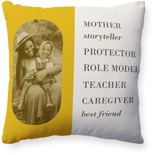 Traits of the Best Pillow, Woven, Beige, 20x20, Single Sided, Yellow