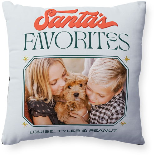 Santa's Favorites Pillow, Woven, Black, 20x20, Single Sided, Gray, air