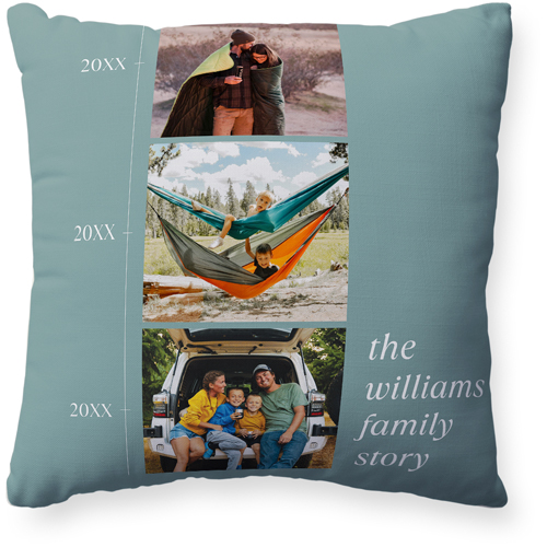 Timeline of Life Pillow, Woven, Beige, 20x20, Single Sided, Blue, cedar