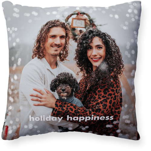 Bokeh Frame Pillow, Woven, Black, 20x20, Single Sided, White, white