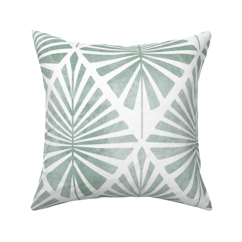 Laguna - Green Pillow, Woven, Beige, 16x16, Single Sided, Green