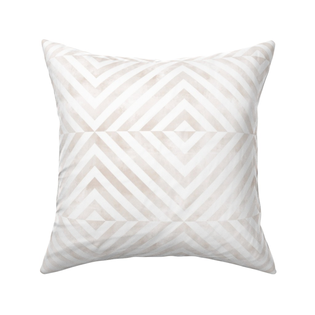 Soft Pink Angles Pillow, Woven, Beige, 16x16, Single Sided, White, White