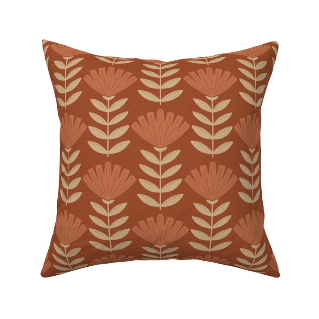 Gloria Pillow, Woven, Beige, 16x16, Single Sided, Red