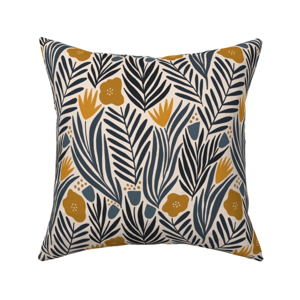 Nadia - Gold & Black Pillow, Woven, Beige, 16x16, Single Sided, Multicolor