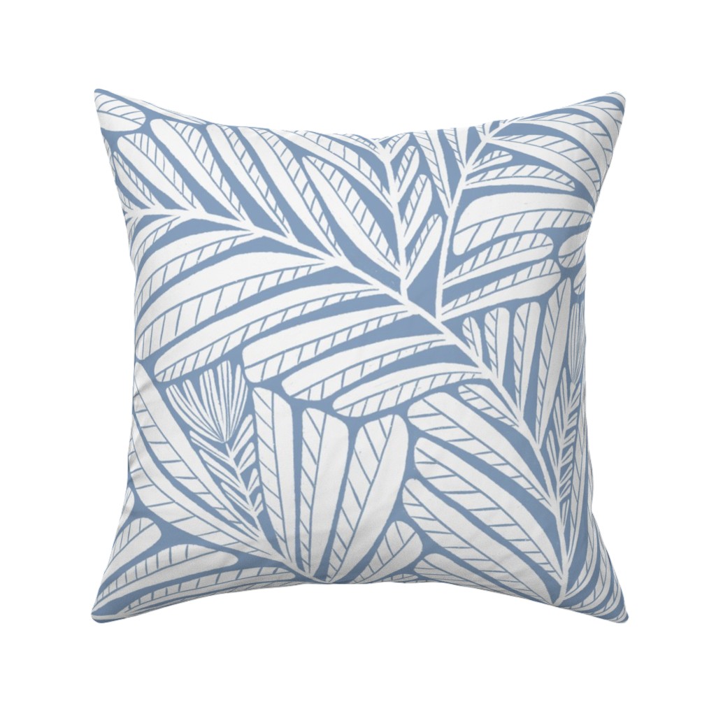 Irene - Blue Pillow, Woven, Beige, 16x16, Single Sided, Blue