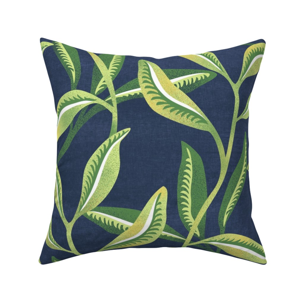 Leafy Vines - Green Pillow, Woven, Beige, 16x16, Single Sided, Green, Classic Green