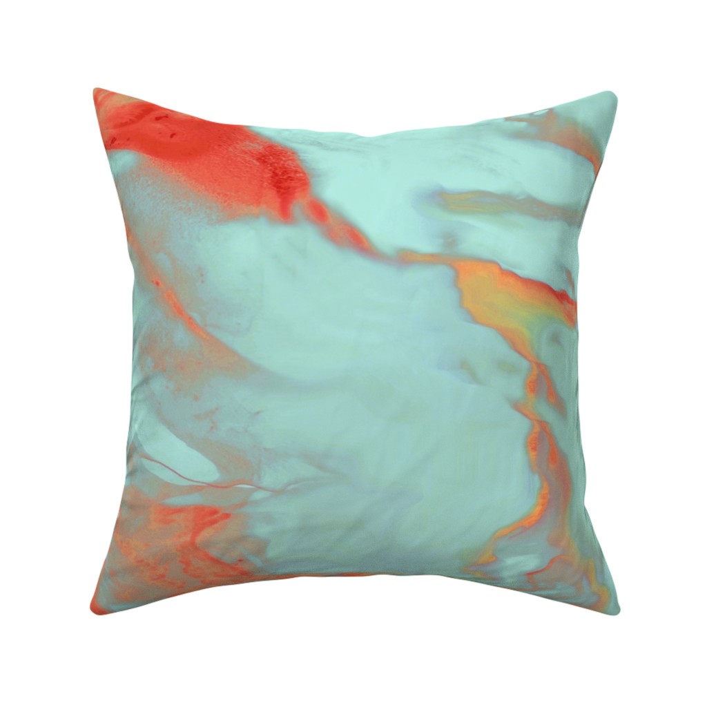 Abstract Watercolor - Multi Pillow, Woven, Beige, 16x16, Single Sided, Blue