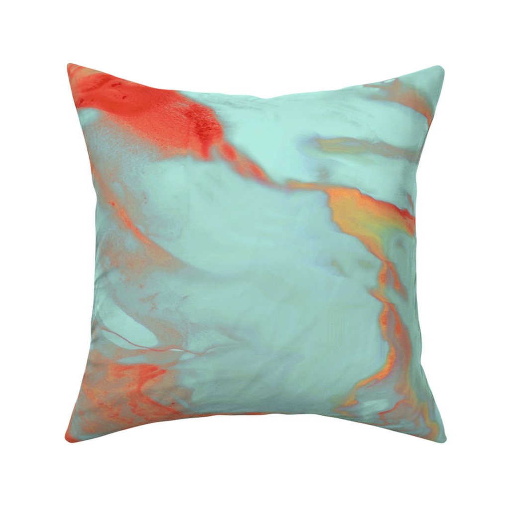 Abstract Watercolor - Multi Pillow, Woven, Beige, 16x16, Single Sided, Blue, True Blue