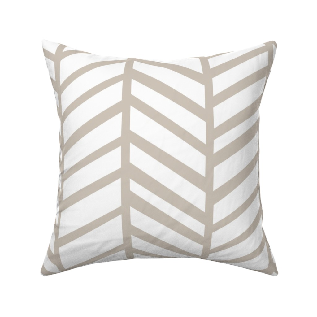 Herringbone Tender Shoots Pillow, Woven, Beige, 16x16, Single Sided, Beige, Wheat