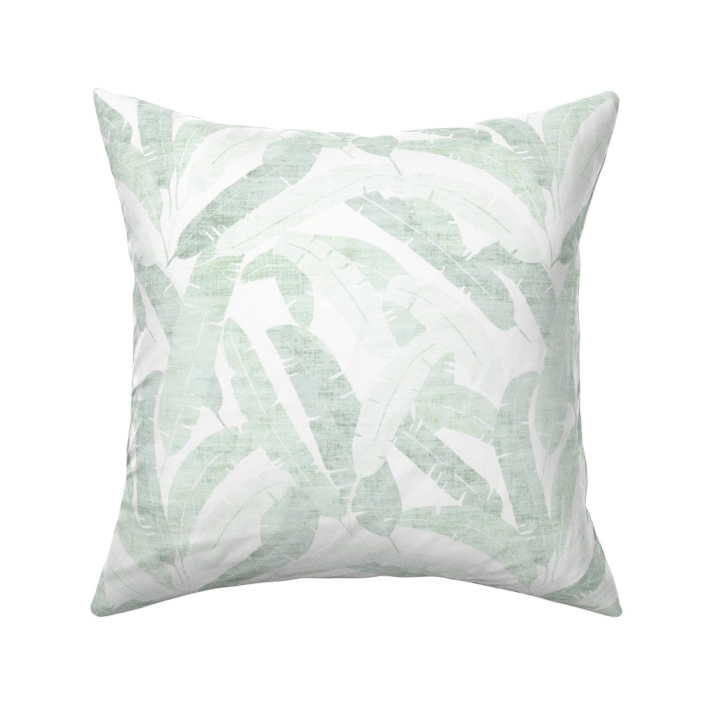 Banana Leaf - Light Pillow, Woven, Beige, 16x16, Single Sided, Green, Classic Green