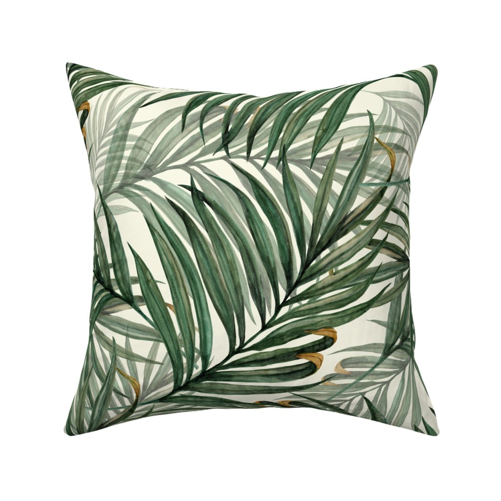 Palm Leaves King Pineapple Pillow, Woven, Beige, 16x16, Single Sided, Green, Classic Green