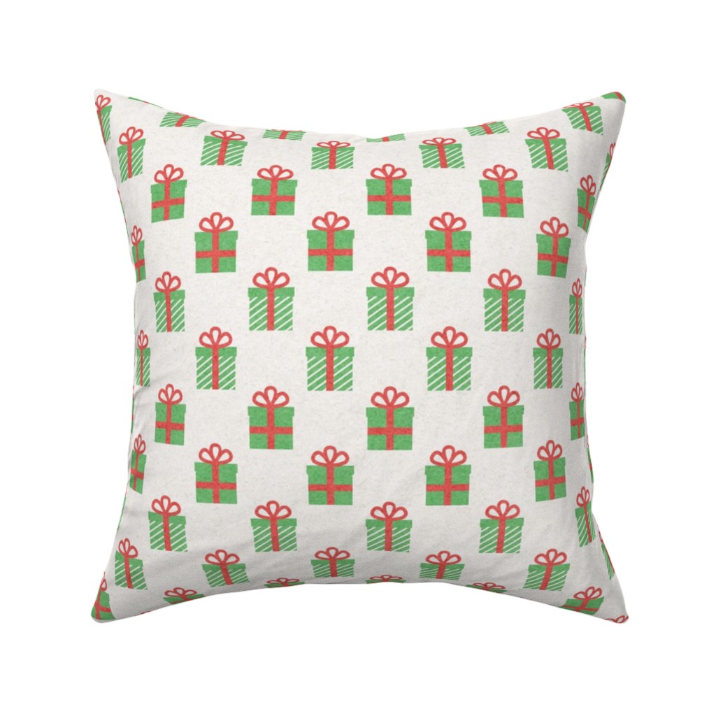 Christmas Presents Pillow, Woven, Beige, 16x16, Single Sided, Multicolor