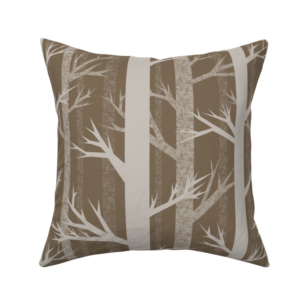 Winter Woods - Fawn Pillow, Woven, Beige, 16x16, Single Sided, Brown, Brown