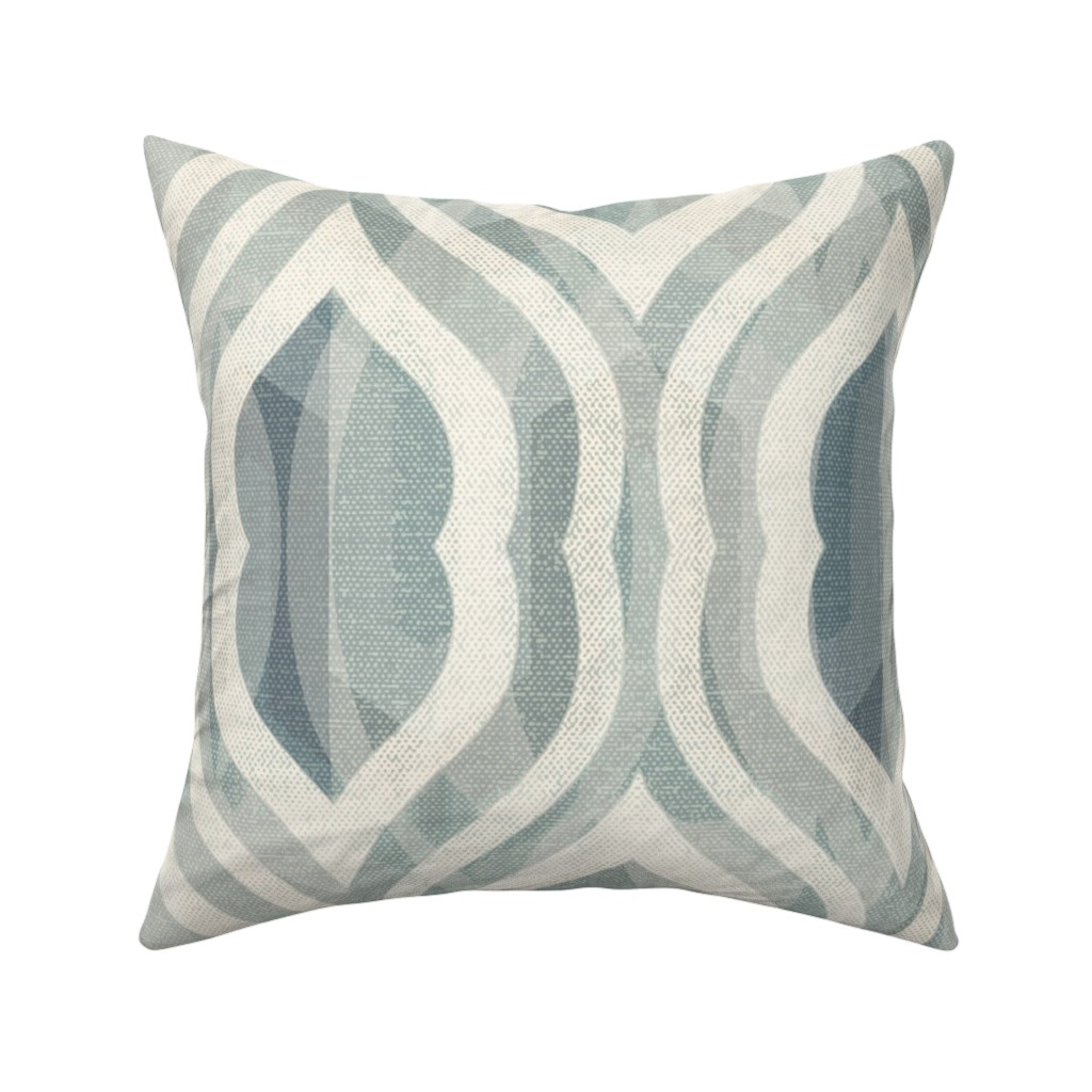 Modern Watercolor Damask - Gray Pillow, Woven, Beige, 16x16, Single Sided, Gray, Gray