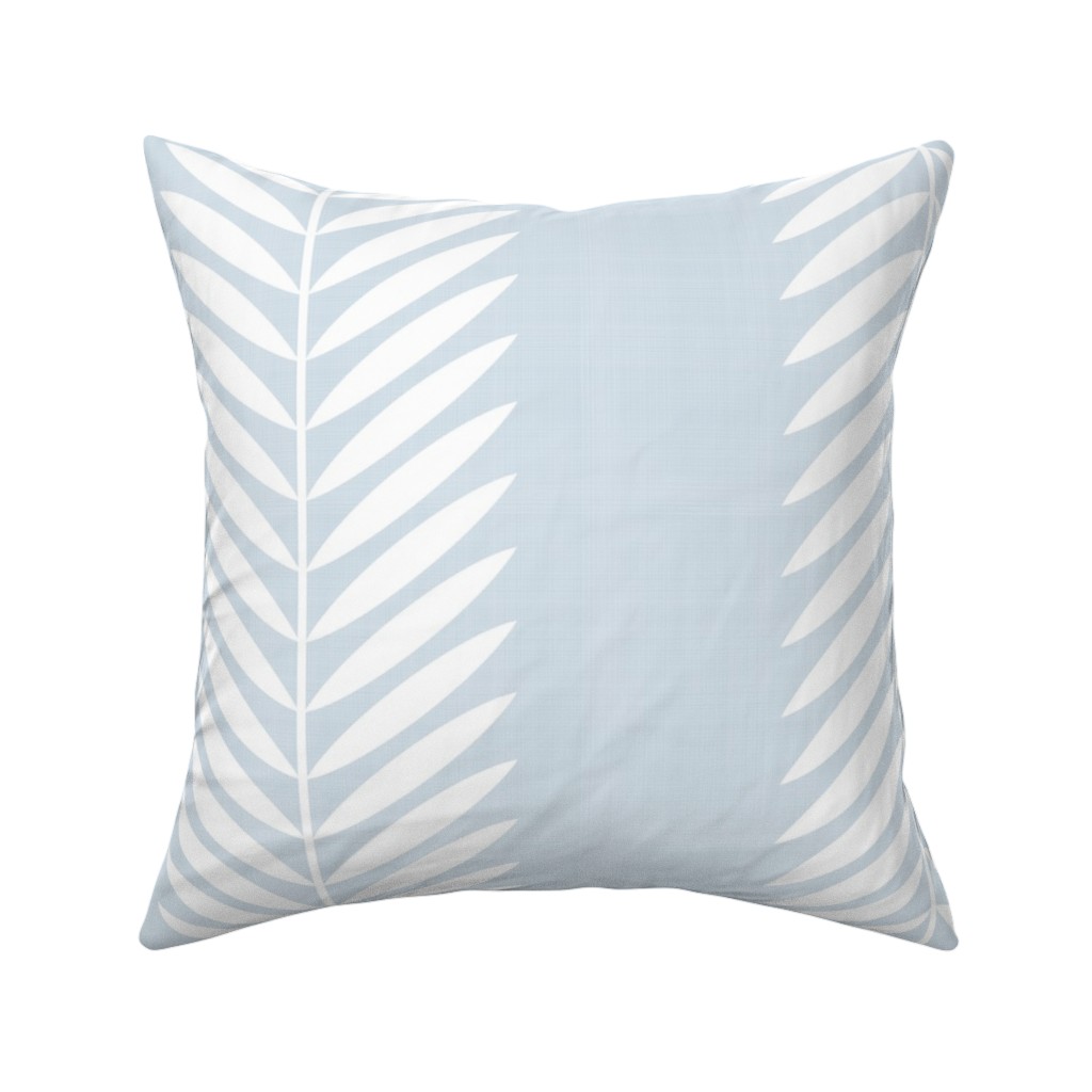 Laurel Leaf Stripe - Light Blue Pillow, Woven, Beige, 16x16, Single Sided, Blue