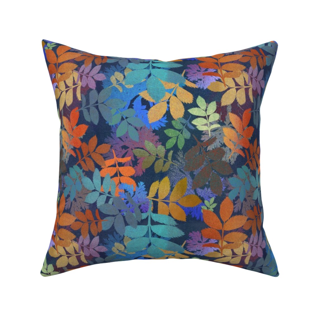 Leaves Falling - Multi Pillow, Woven, Beige, 16x16, Single Sided, Multicolor