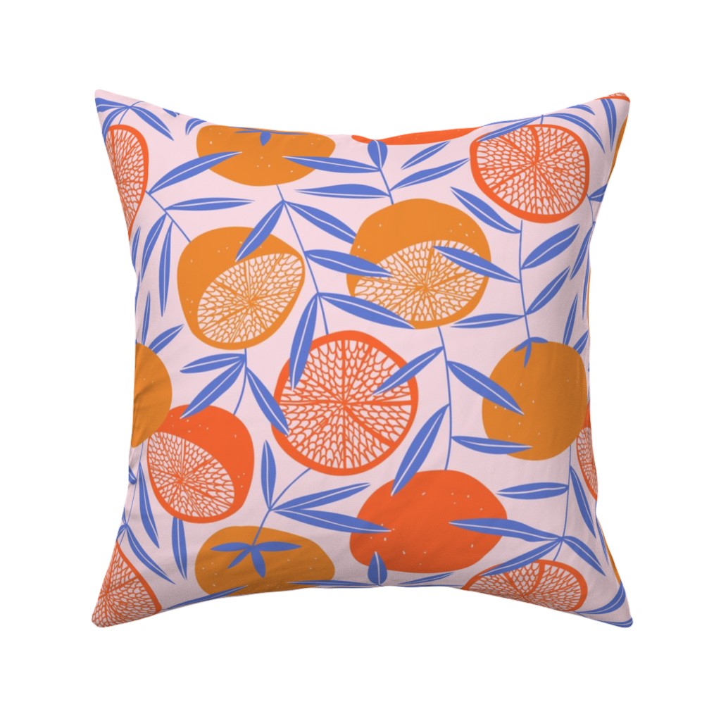 Pop Art Grapefruits - Multi Pillow, Woven, Beige, 16x16, Single Sided, Orange