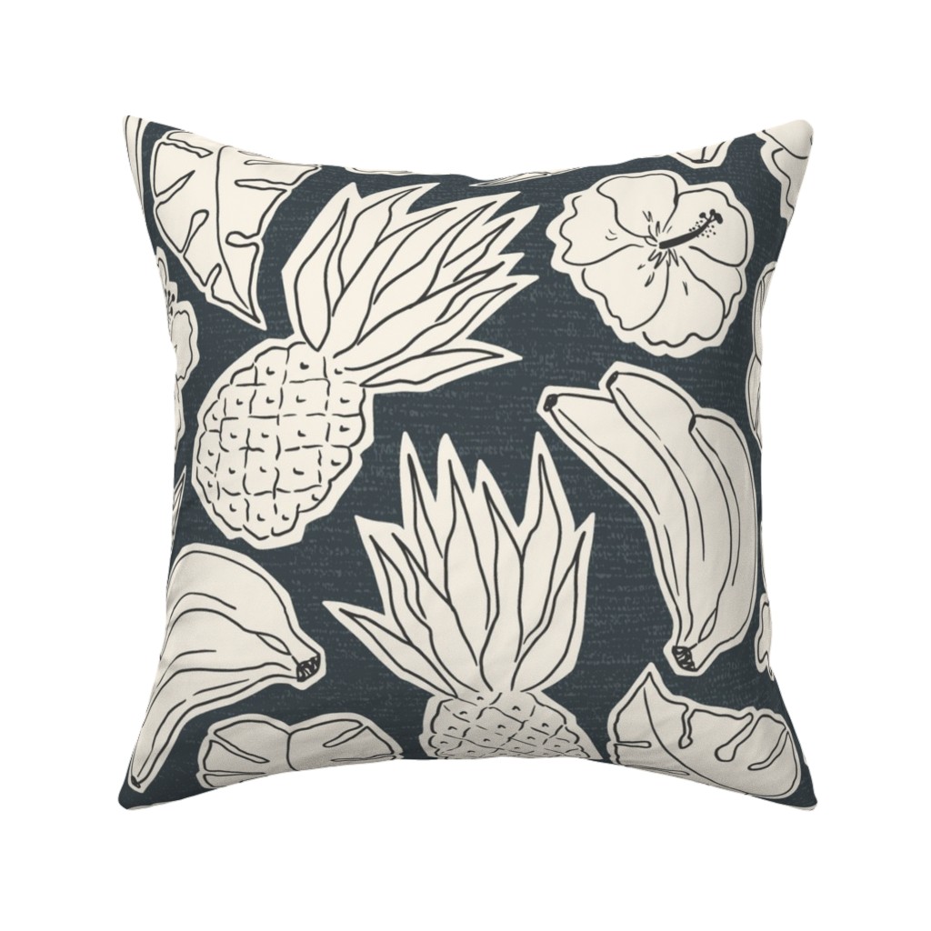Tropical Cutouts Pillow, Woven, Black, 16x16, Single Sided, Gray