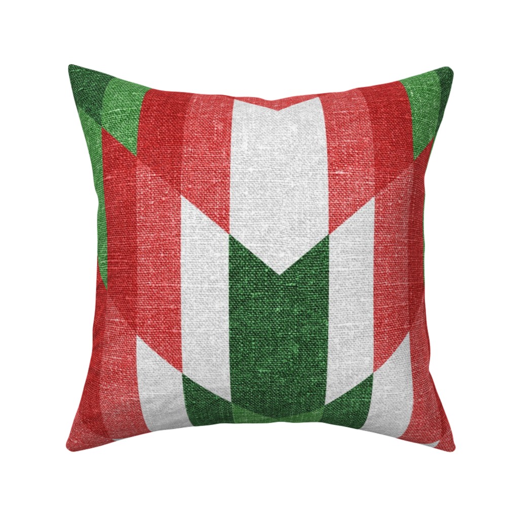 Christmas Cheer - Red, White and Green Pillow, Woven, Black, 16x16, Single Sided, Multicolor