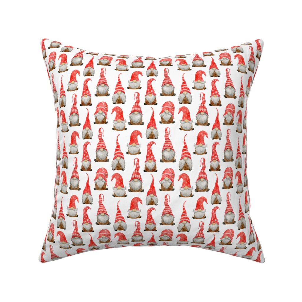 My Gnomes Pillow, Woven, Black, 16x16, Single Sided, Red